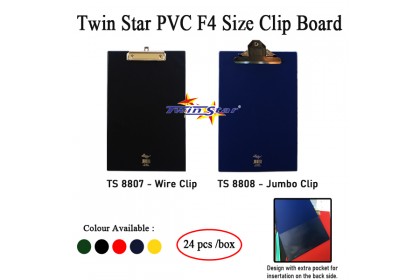 Twin Star F4 Size PVC Wire Clip Board/ Jumbo Clip board